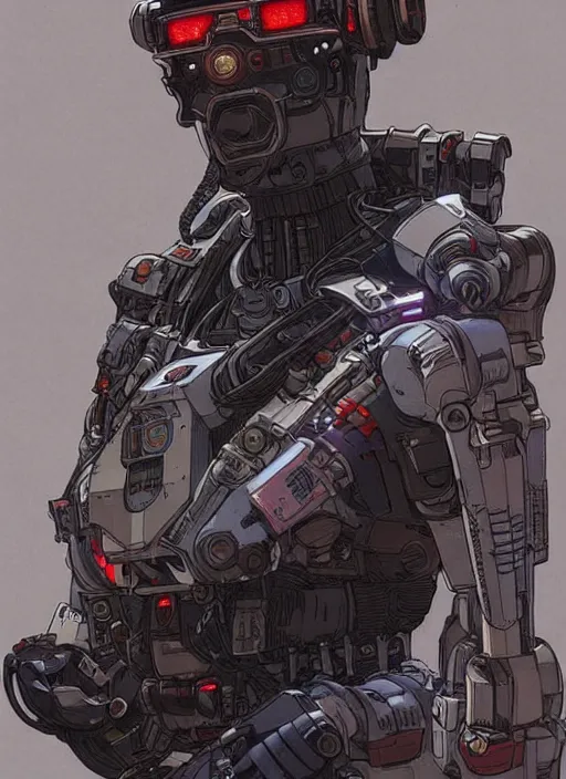 Image similar to cyberpunk pathfinder robot from apex legends character portrait, portrait by james gurney and laurie greasley and yoji shinkawa, concept art, intricate details, highly detailed, vintage sci - fi