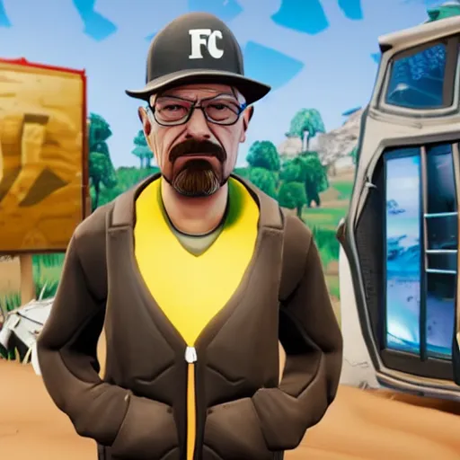 Image similar to walter white in fortnite