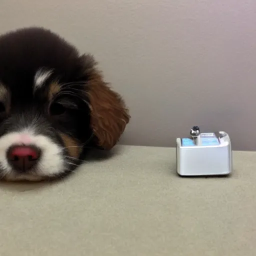 Prompt: puppy vaping