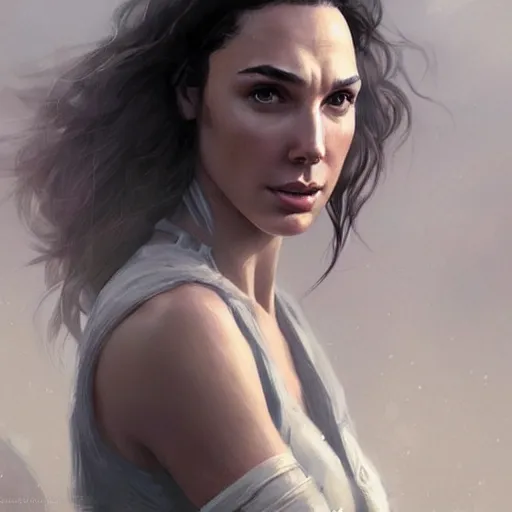 Prompt: “ portrait of gal gadot by greg rutkowski, young, attractive, highly detailed portrait, scifi, digital painting, artstation, concept art, smooth, sharp foccus ilustration, artstation hq ”