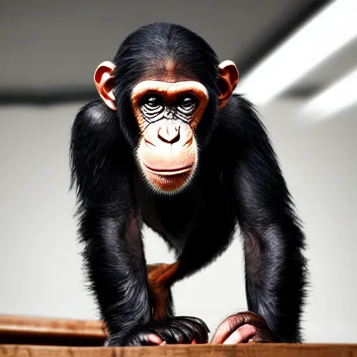 Image similar to Chimp wearing a lab coat