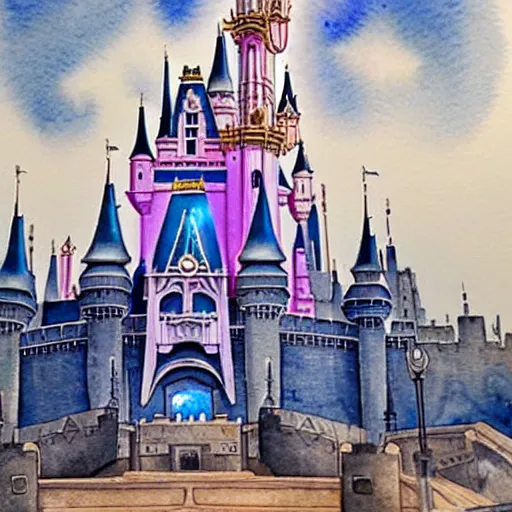 disney world castle drawing color