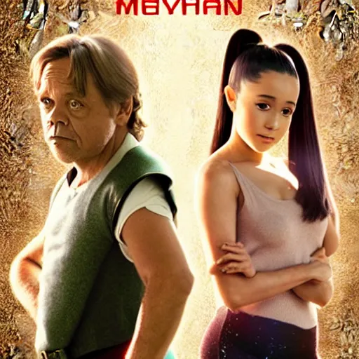 Prompt: a live action Pokemon movie poster featuring Ariana Grande and Mark Hamill, realistic pokemon