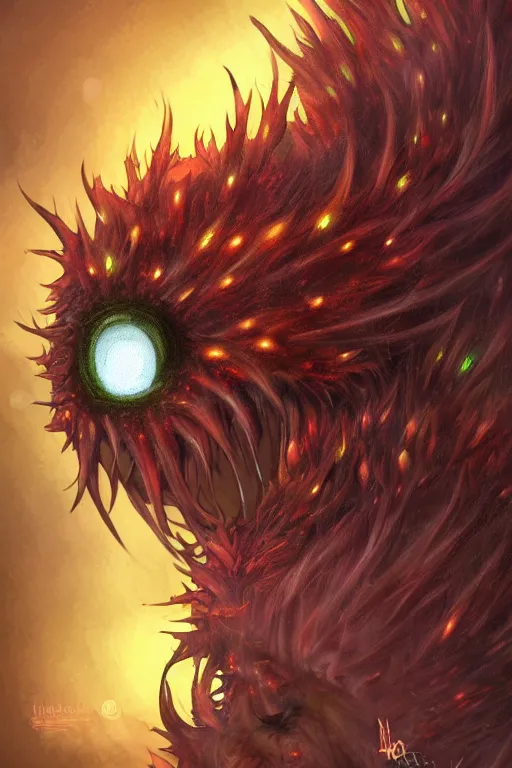 Image similar to a humanoid figure thistle monster, glowing amber eyes, highly detailed, digital art, sharp focus, trending on art station, plant, anime art style