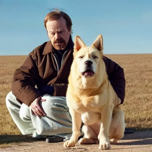 Prompt: Breaking Bad, but Walt and Jessie are dogs