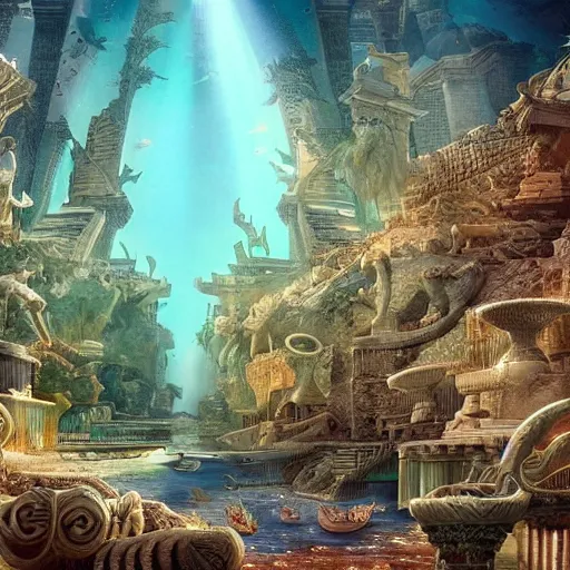 Prompt: a beautiful epic photo of the city of atlantis in its hay day, dslr, intricate detail, stunning