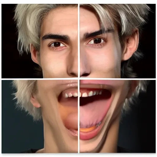 Image similar to really ugly xqc, big nose, crookedd teeth