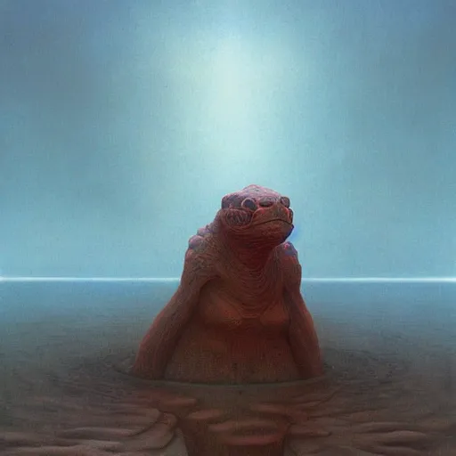 Image similar to a water monster 4k by zdzisław beksiński