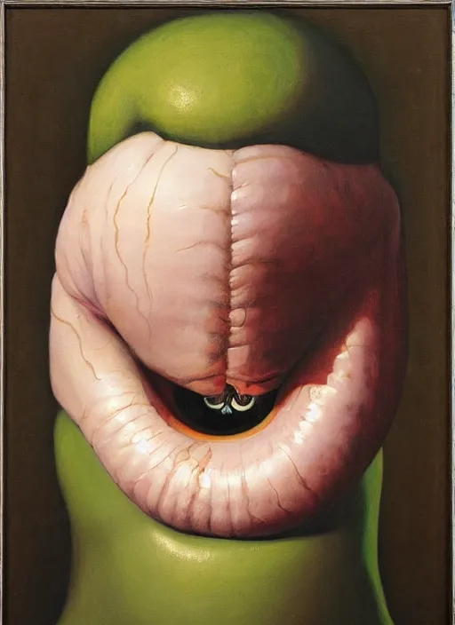 Image similar to Oil painting - a regular earthworm with a tiny little crown peeking out form a hole by Jenny Saville, Masterpiece, Edward Hopper and James Gilleard, Mark Ryden, Wolfgang Lettl highly detailed, hints of Yayoi Kasuma