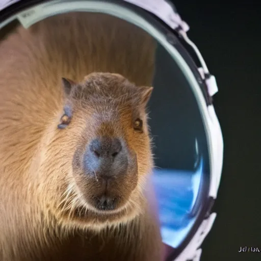 Image similar to a capybara astronaut, HD photography