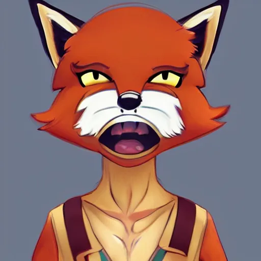 Image similar to an anthropomorphic fox, fursona!!!! trending on furaffinity, by kawacy, trending on artstation, full body