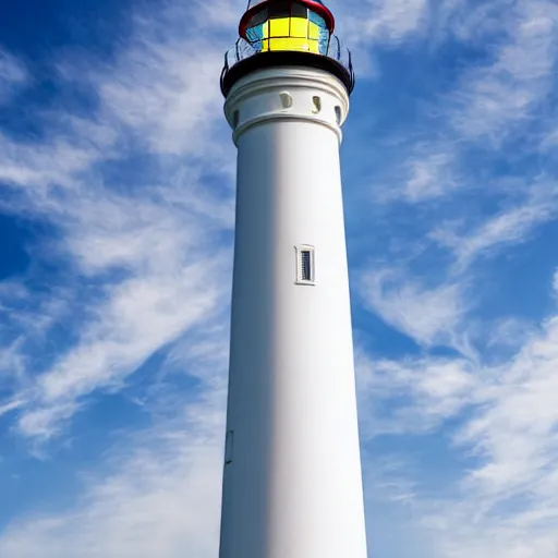 Prompt: realistic photo of a lighthouse, white box, white background, clean photo, stock photo, 3 5 mm, canon, nikon