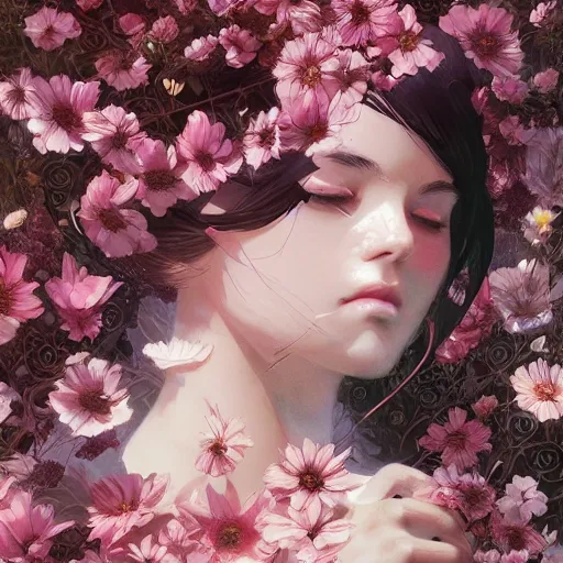 Prompt: kittens in flowers, intricate complexity, by greg rutkowski, artgerm, ross tran, conrad roset, takato yomamoto, ilya kuvshinov. 4 k, beautiful, cinematic dramatic atmosphere