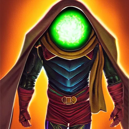 Prompt: Mysterio, artwork by Bob Ross, deviantart contest winner, award-winning,