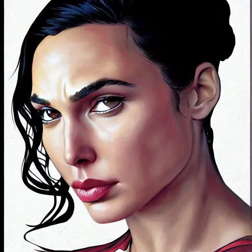 Image similar to portrait of gal gadot, by purienne