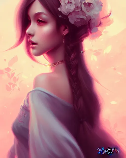 Prompt: soft pretty female with long hair, wearing gorgeous clothing, digital character illustration, artstation trending female illustration, intricate, sharp focus, hyper detailed, digital painting, matte, character art byngan pham, masterpiece