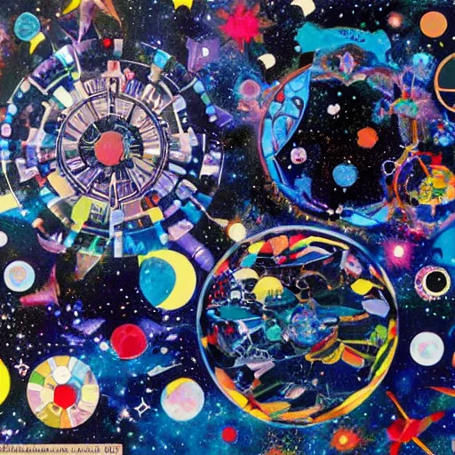 Prompt: Liminal space in outer space by Walt Disney slightly influenced by Damien Hirst