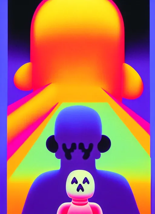 Image similar to kids see ghost by shusei nagaoka, kaws, david rudnick, airbrush on canvas, pastell colours, cell shaded, 8 k