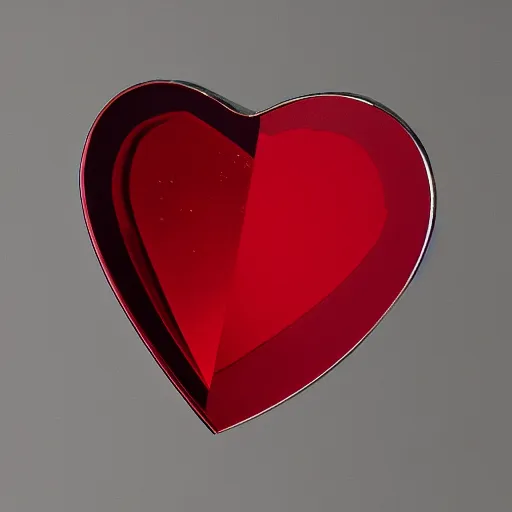 Image similar to a mirror in the shape of a heart with red accents designed by vera wang