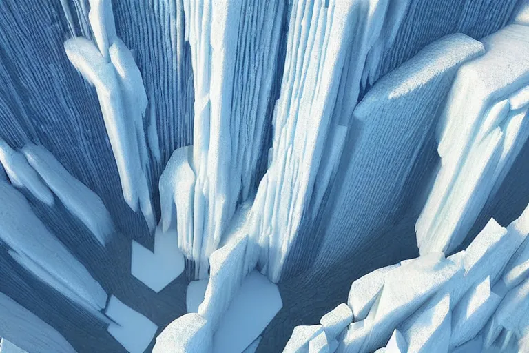 Image similar to areal view of a gargantuan ice wall, spanning a continent, fantasy, digital art, brilliant, sunrise