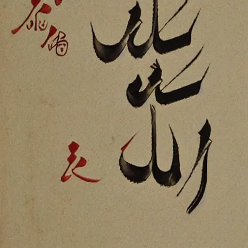 Image similar to poem written in arabic chinese script