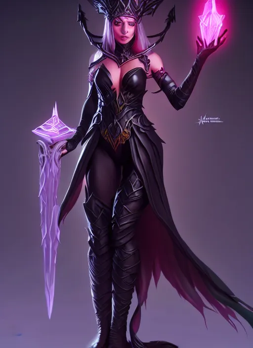 Image similar to dark sorceress fullbody pose, highly detailed, artgerm style, artstation, soft light, sharp focus, illustration, character design, concept art