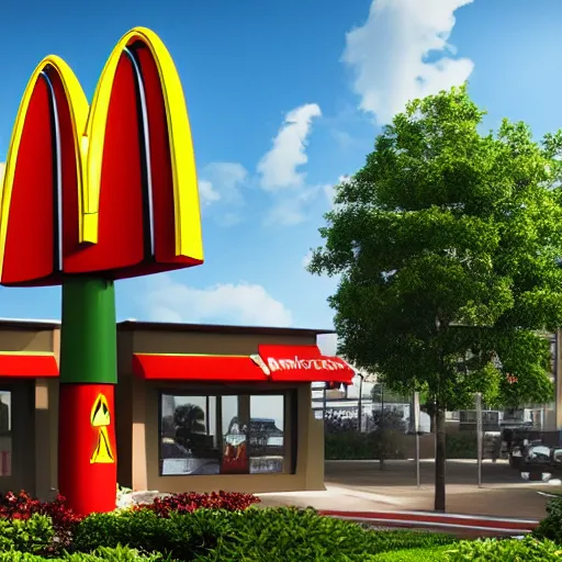 Prompt: new McDonald's logo super realistic high detail detailed octane render baroco