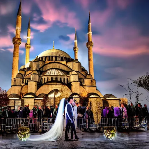 Prompt: Wedding in İstanbul, 2022, realism, 16k, HDR Shot