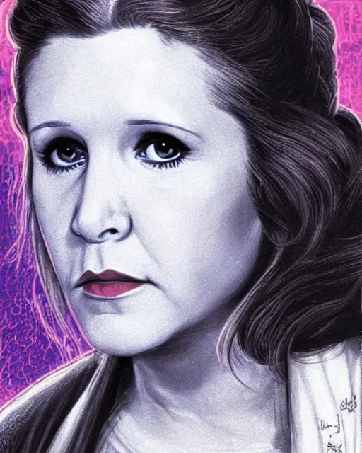 Image similar to carrie fisher in star wars, 1977, digital art, cdx