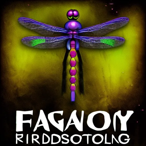 Image similar to dragonfly recording a new music, dark fantasy, electronic music, rave, HD, strong contrast