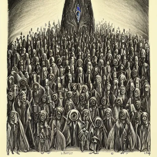 Image similar to lord of the rings by bridget bate tichenor, by hans baluschek stunning. a beautiful drawing of a large room with many people in it. there is a lot of activity going on, with people talking & moving around. the room is ornately decorated & there is a large window at one end.