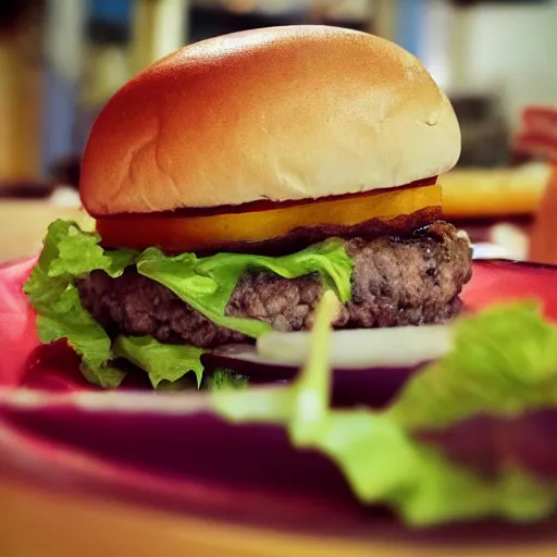 Image similar to close up high resolution photo of cheeseburger, very tasty, food photography, instagram, trending