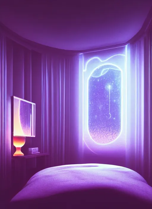 Prompt: high depth, collective civilization bedrooms, calm, healing, resting, life, hybrids, scifi, glowing lights, published concept art, art in the style of all and none and everything and infinity, night long exposures