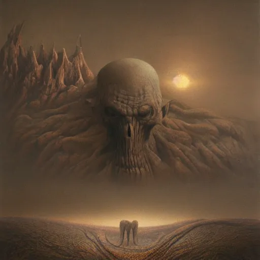 Prompt: dark monster, fantasy art, 4k, HDR, photorealistic, 8k by zdzisław beksiński