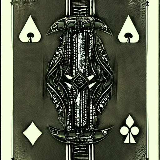 Image similar to a poker card concept by giger