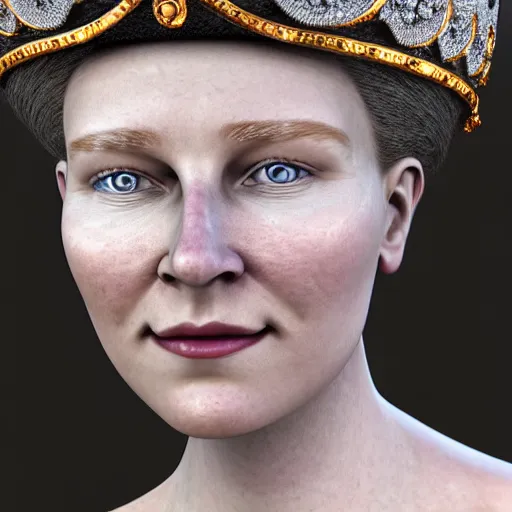 Prompt: photo of a beautiful! Scandinavian queen, highly detailed, 4k, HDR, smooth, sharp focus, hyper realistic, high resolution, photo-realistic