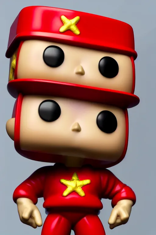 Image similar to 3 d render of funko pop figurine of the soviet union, realistic, photo, photorealistic, detailed, high quality, high resolution, lossless quality, lossless, 8 k, hdr, 4 k, 8 k resolution, 1 6 k resolution