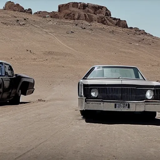 Prompt: a lincoln continental in mad max