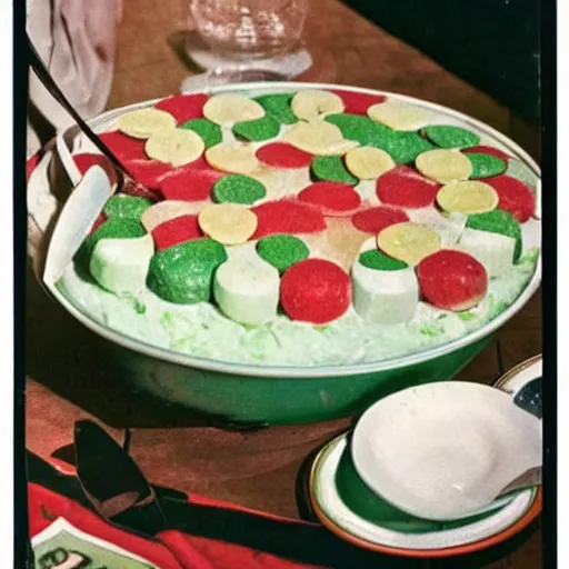 Image similar to color picture of Watergate Salad from 1970's cookbook