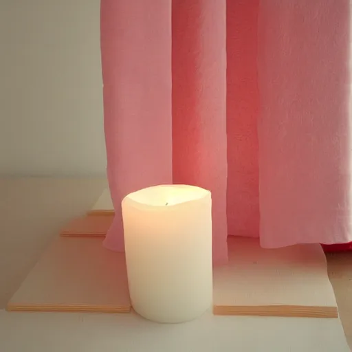 Prompt: beautiful glowing candle - lit zen minimalst modern bathroom coverd in rose petals, warmly lit