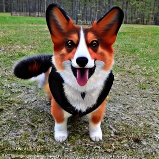 Image similar to corgi dressed as Fox McCloud