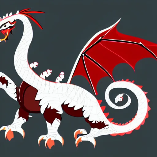 Image similar to vector art of welsh dragon and panda mixed, intercrossed, chimera, adobe illustrator