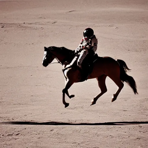 Image similar to A photo of an astronaut riding a horse