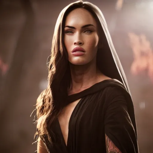 Image similar to first shot of megan fox in star wars reboot, ( eos 5 ds r, iso 1 0 0, f / 8, 1 / 1 2 5, 8 4 mm, postprocessed, crisp face, facial features )