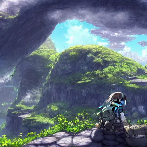 Prompt: Made In Abyss landscape