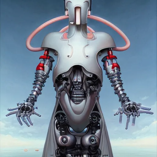 Prompt: amish cyborg with one robotic eye, highly detailed by peter mohrbacher, hajime sorayama, wayne barlowe, boris vallejo, aaron horkey, gaston bussiere, craig mullins