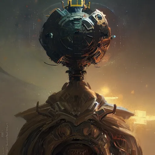 Image similar to mechanical king of quantum, elden ring, by greg rutkowski