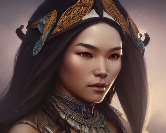 Prompt: photography of beautiful inuit woman, deep focus, d & d, fantasy, intricate, elegant, highly detailed, digital painting, artstation, concept art, matte, sharp focus, illustration, hearthstone, art by artgerm and greg rutkowski and alphonse mucha