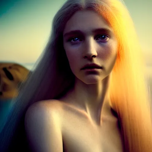 Prompt: photographic portrait of a stunningly beautiful english renaissance female in soft dreamy light at sunset, icelandic waterfall, soft focus, contemporary fashion shoot, in a denis villeneuve and tim burton movie, by edward robert hughes, annie leibovitz and steve mccurry, david lazar, jimmy nelsson, extremely detailed, breathtaking, hyperrealistic, perfect face, octane render