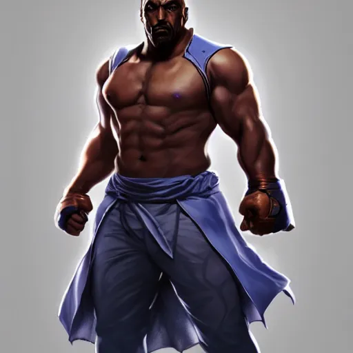 Image similar to idris elba as a street fighter character, cg animation, capcom, realistic, character select portrait, by artgerm, greg rutkowski, alphonse mucha, 3 d